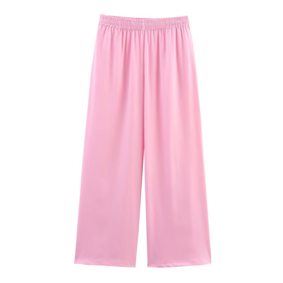 Damen Weite Palazzohose mit elastischem Bund und fließender Beinweite Shop Nory