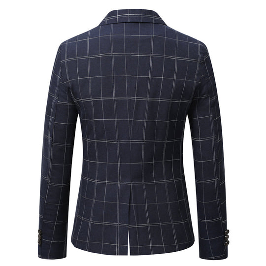Herren Tailliertes Karo-Sakko mit Ein-Knopf-Verschluss und Fensterkaro-Optik Shop Nory