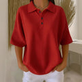 Damen sportliches Poloshirt aus Waffelpiqué