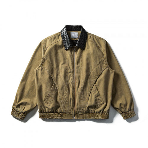 Herren Kastige Denim-Blousonjacke mit gesteppter Lederkragen und Elastikbund Shop Nory