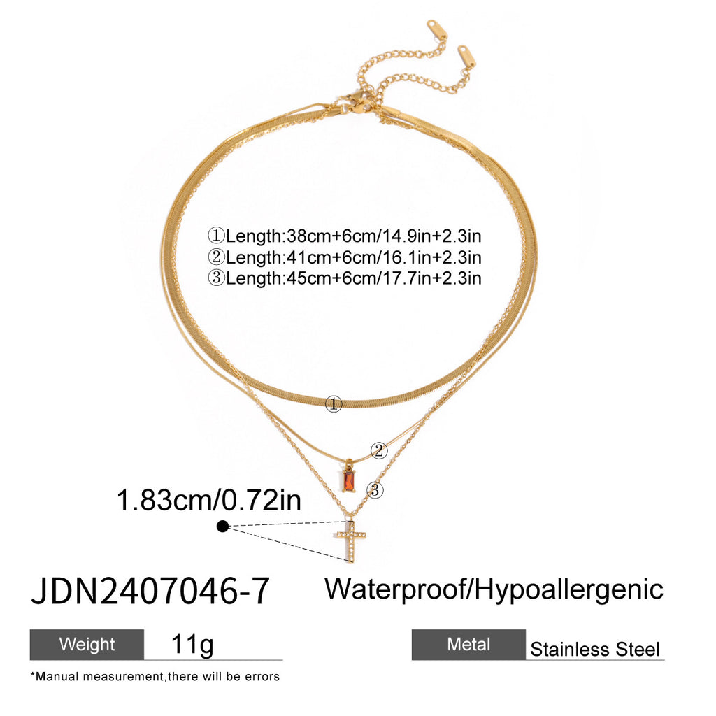 Damen Mehrlagige Halskette mit feinen goldenen Talismans und hypoallergenen Eigenschaften Shop Nory