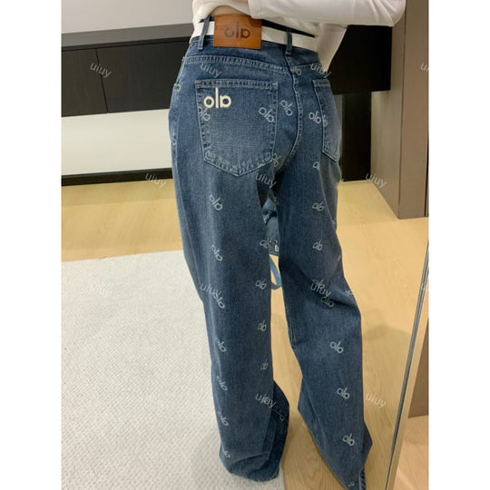 Damen Modische Baggy Jeans mit hohem Bund Shop Nory