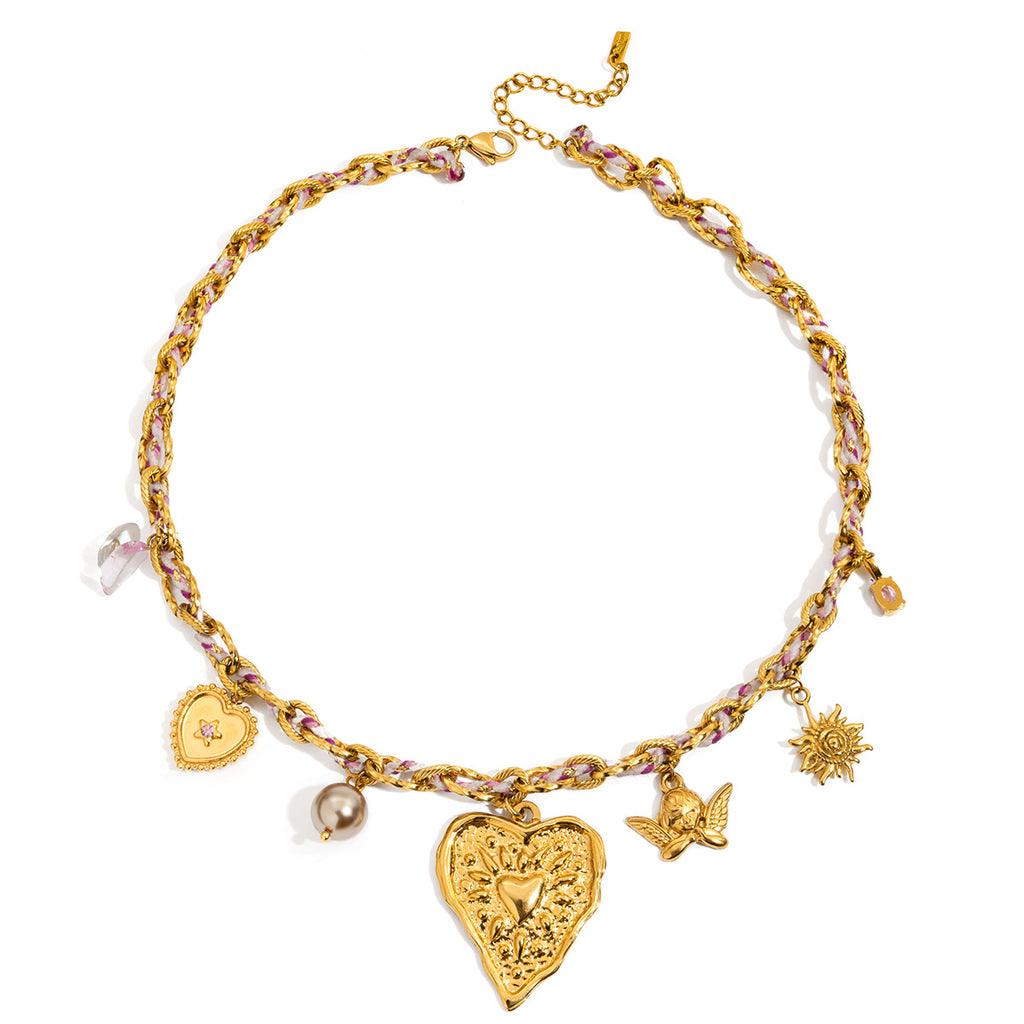 Damen Halskette mit elegantem Gliederdesign aus hypoallergenem Edelstahl Shop Nory