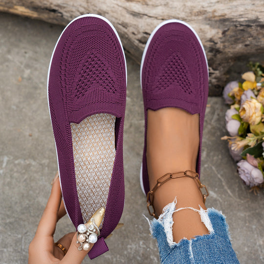 Damen Atmungsaktive Slip-On Freizeitschuhe mit komfortablem Absatz