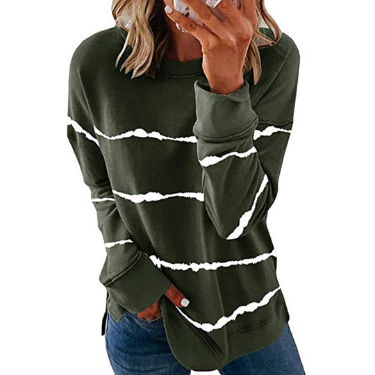 Damen Freizeit Sweatshirt mit modernen Streifen