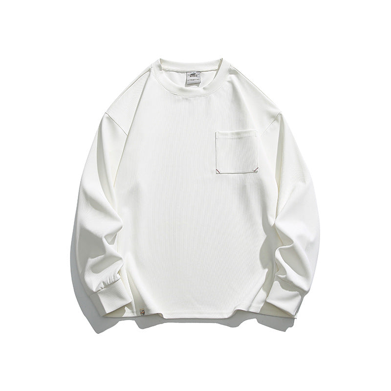 Unisex Oversize-Ripp-Langarmshirt mit Brusttasche, Raglanärmeln und gerippten Bündchen Shop Nory