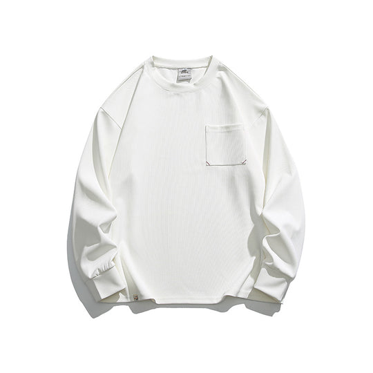 Unisex Oversize-Ripp-Langarmshirt mit Brusttasche, Raglanärmeln und gerippten Bündchen Shop Nory