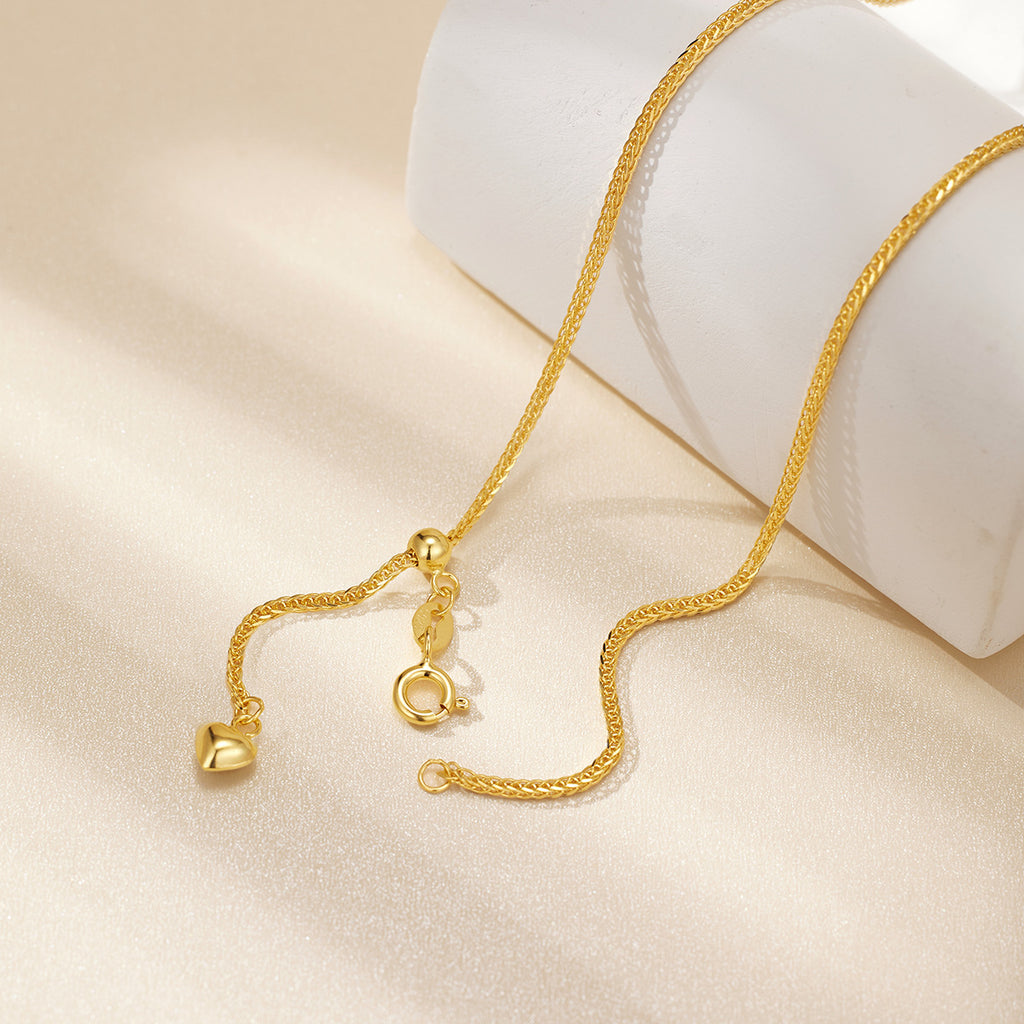 Damen elegante Herz-Halskette mit verstellbarem Anhänger und feiner Gliederkette Shop Nory