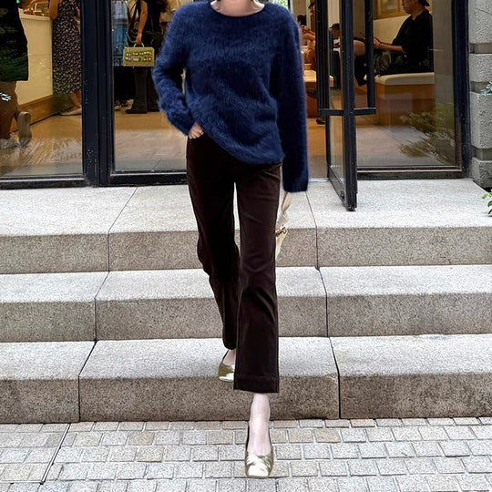 Damen Weicher Mohair-Pullover mit weitem Schnitt Shop Nory