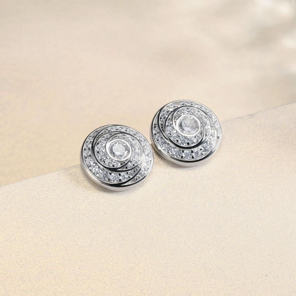 Damen-Ohrstecker mit spiralförmigem Zirkonia-Besatz Shop Nory