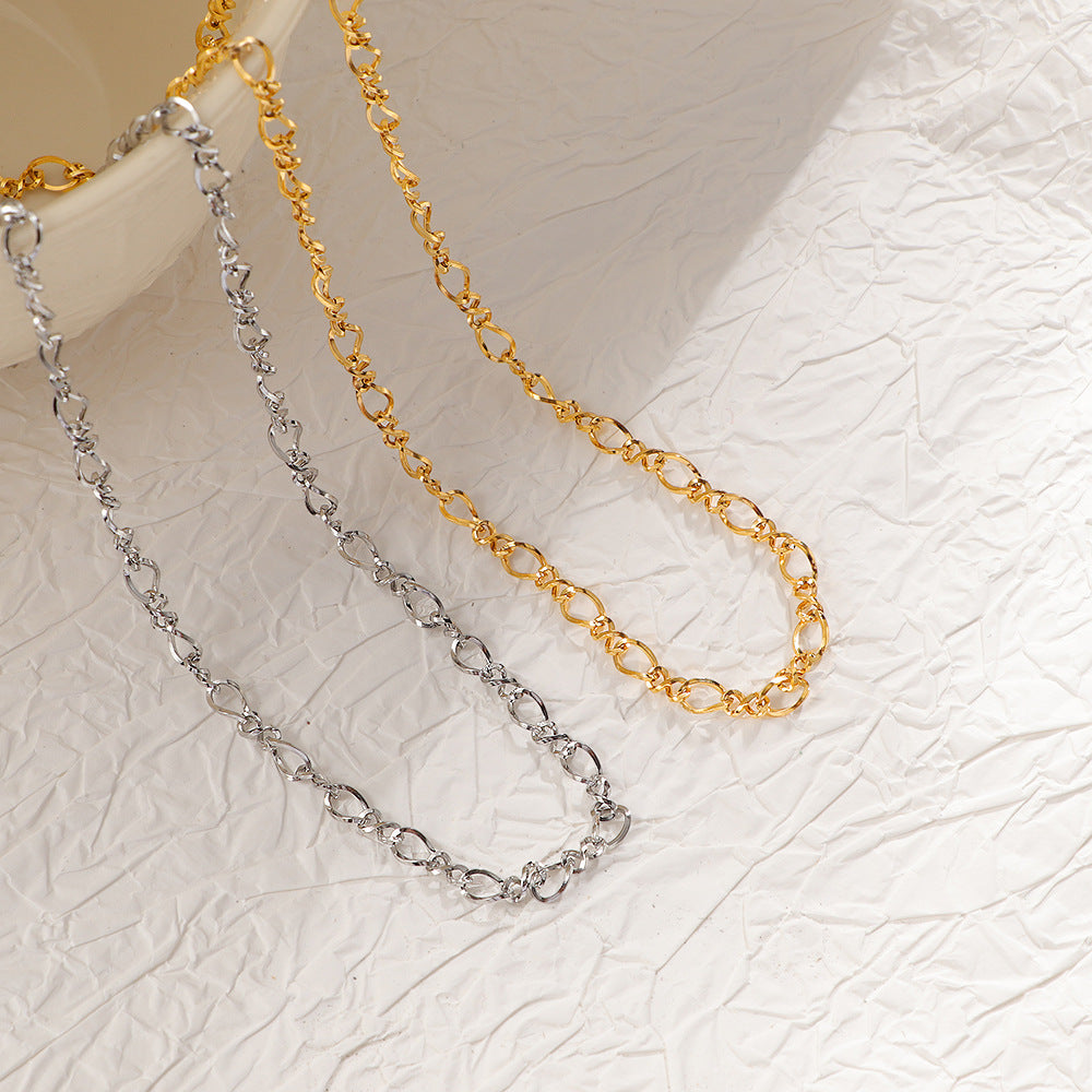 Damen exquisite Kette mit durchbrochenen Ovalringen Shop Nory