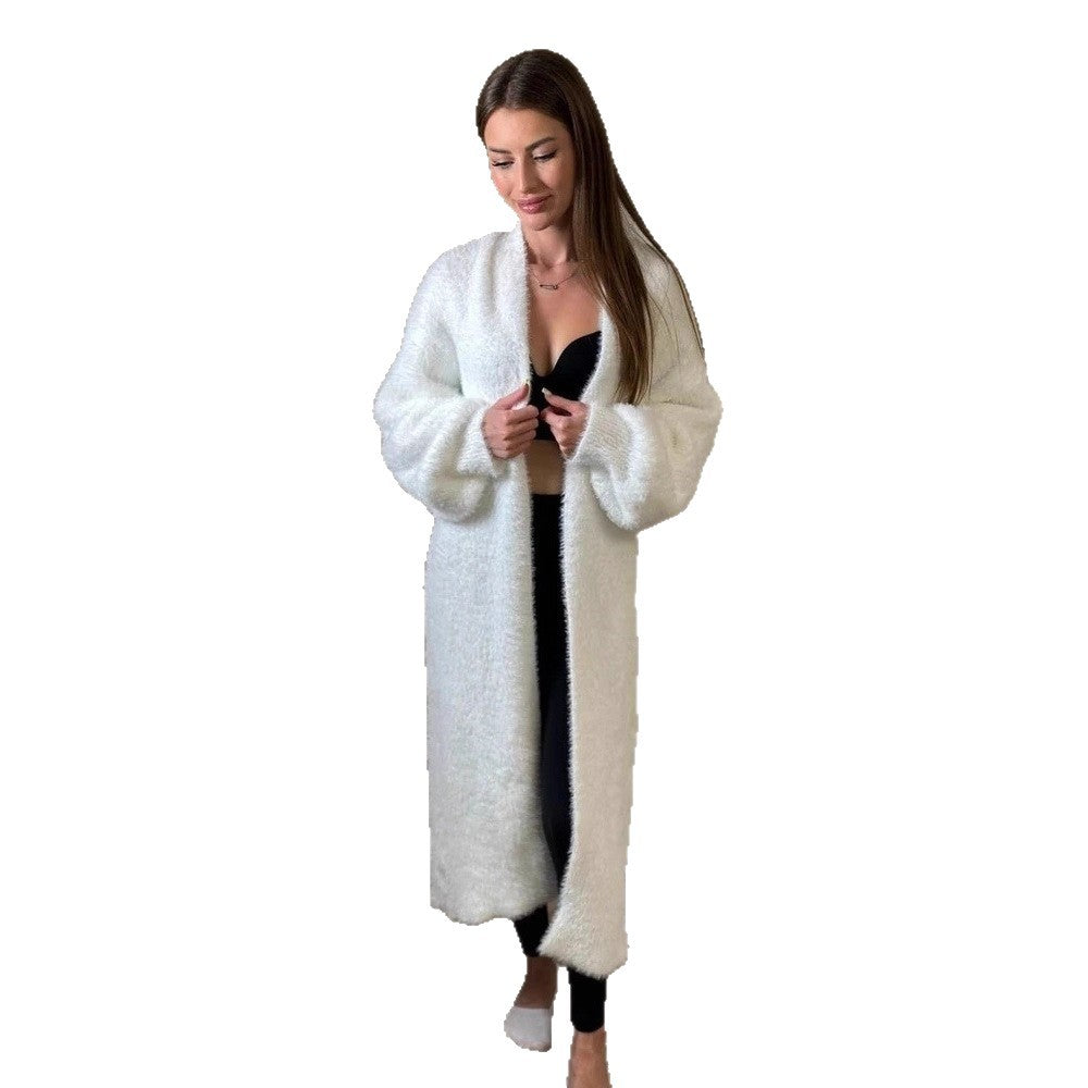 Damen Flauschiger Strickmantel Shop Nory