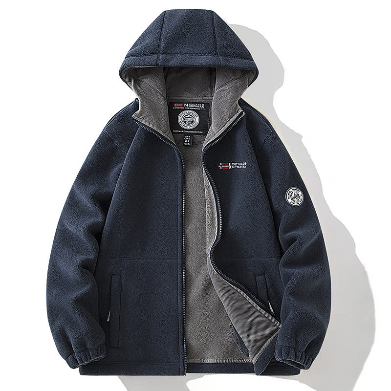 Damen Fleece-Kapuzenjacke mit wärmender Microfleece-Innenseite, durchgehendem Reißverschluss und Utility-Taschen Shop Nory