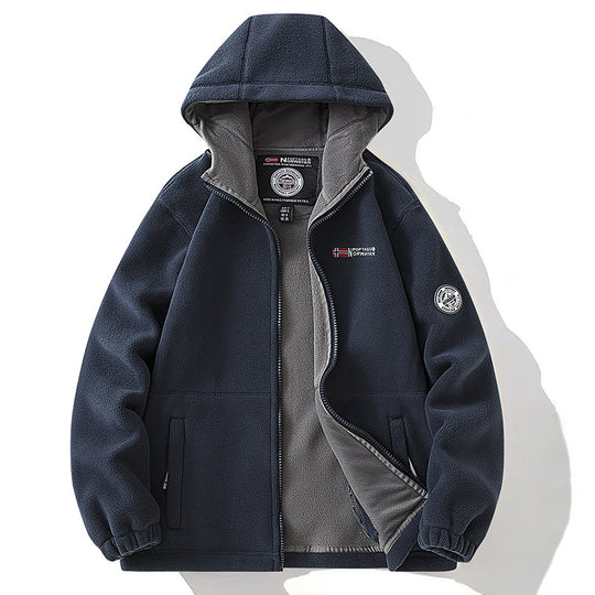 Damen Fleece-Kapuzenjacke mit wärmender Microfleece-Innenseite, durchgehendem Reißverschluss und Utility-Taschen Shop Nory