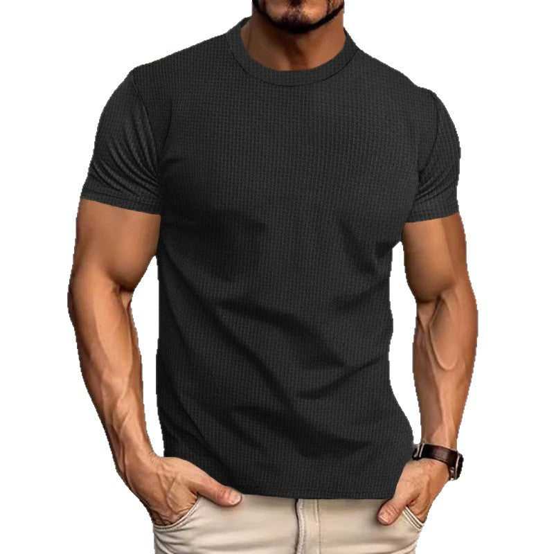 Herren Strukturiertes Kurzarm-T-Shirt aus Feinstrick Shop Nory