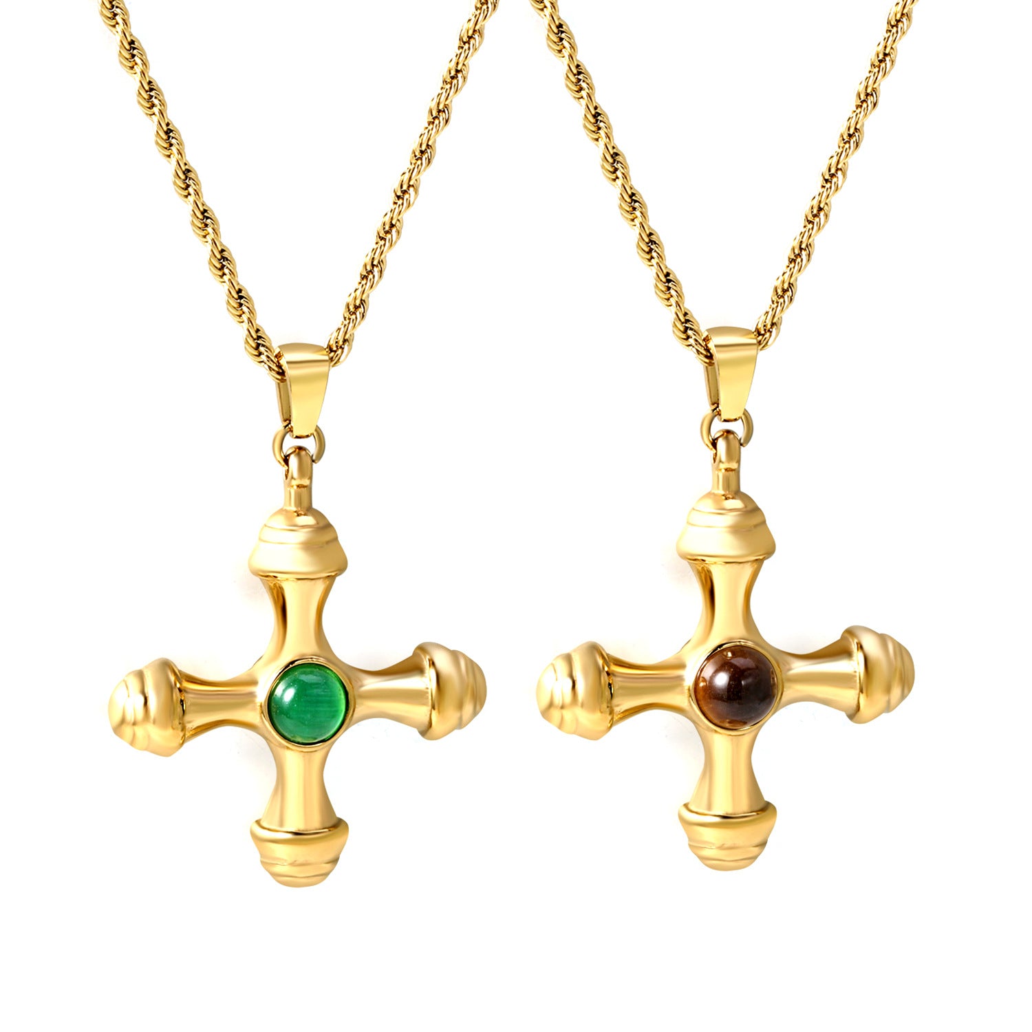 Damen Halskette mit kunstvollem Kreuz-Anhänger und verstellbarer Kette Shop Nory