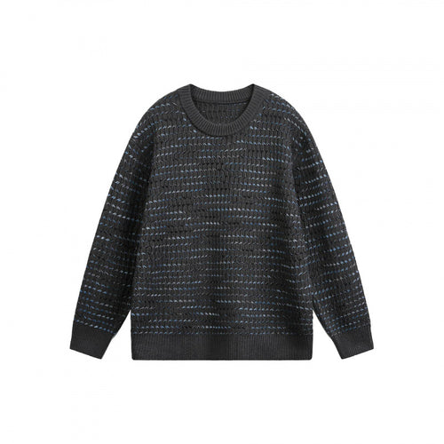 Unisex Feinstrickpullover mit strukturierter Streifenoptik und Rundhalsausschnitt Shop Nory