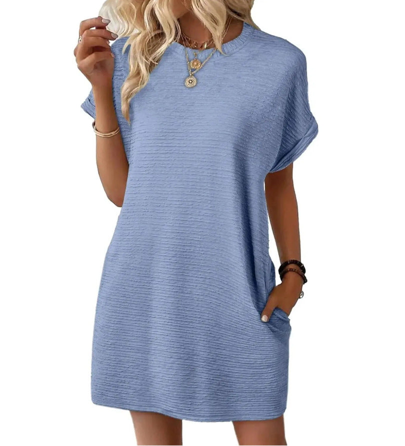 Damen Casual-Kleid mit lässigem Schnitt und praktischen Taschen