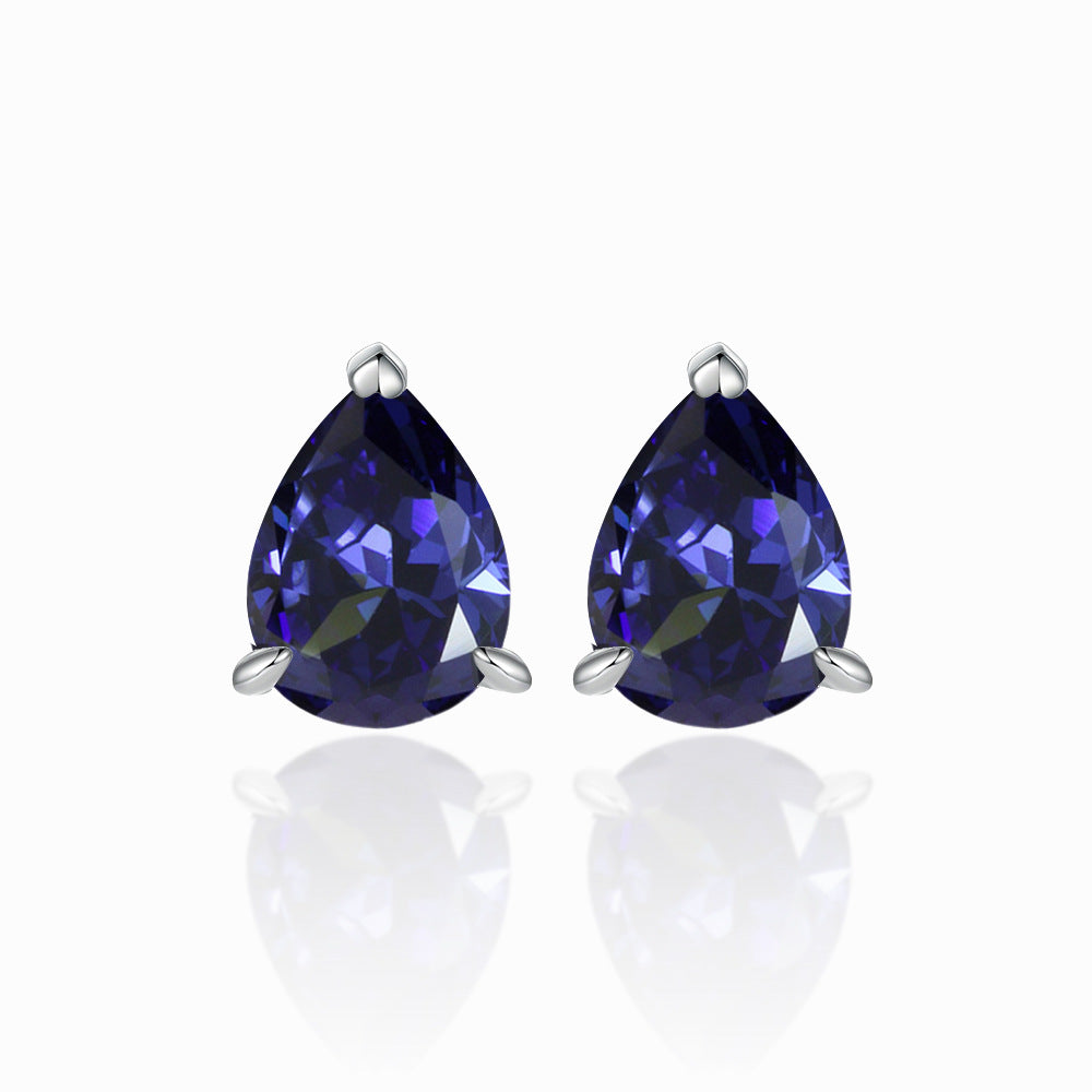 Damen Ohrstecker mit tropfenförmigem Edelstein und hochwertigem Zirkonia-Besatz Shop Nory