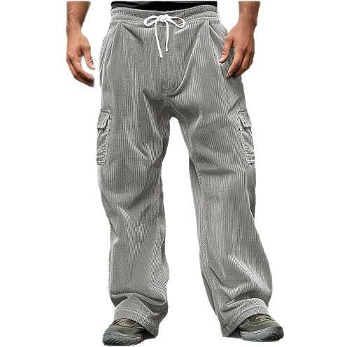 Herren Cord-Optik Cargo-Jogger mit Tunnelzug, elastischem Bund und aufgesetzten Klapptaschen Shop Nory