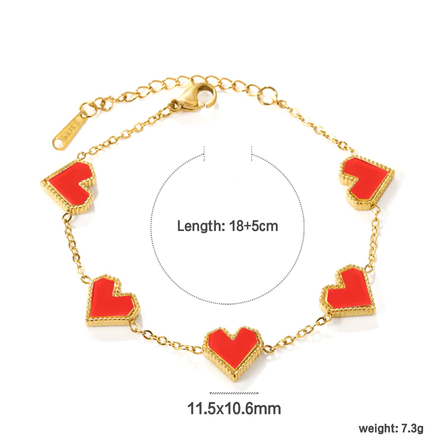 Damen Armband mit herzförmigen Elementen und elegantem Design Shop Nory