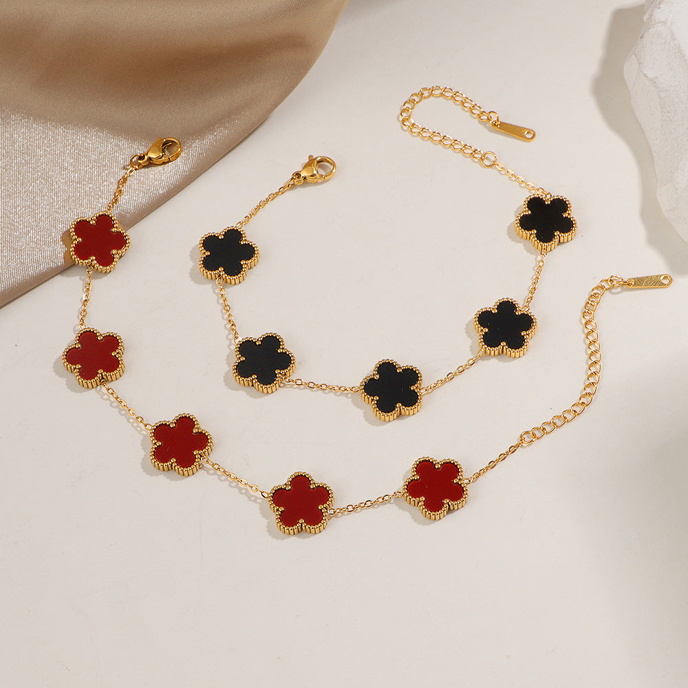 Frauen Blumeninspiriertes verstellbares Charm-Armband Shop Nory
