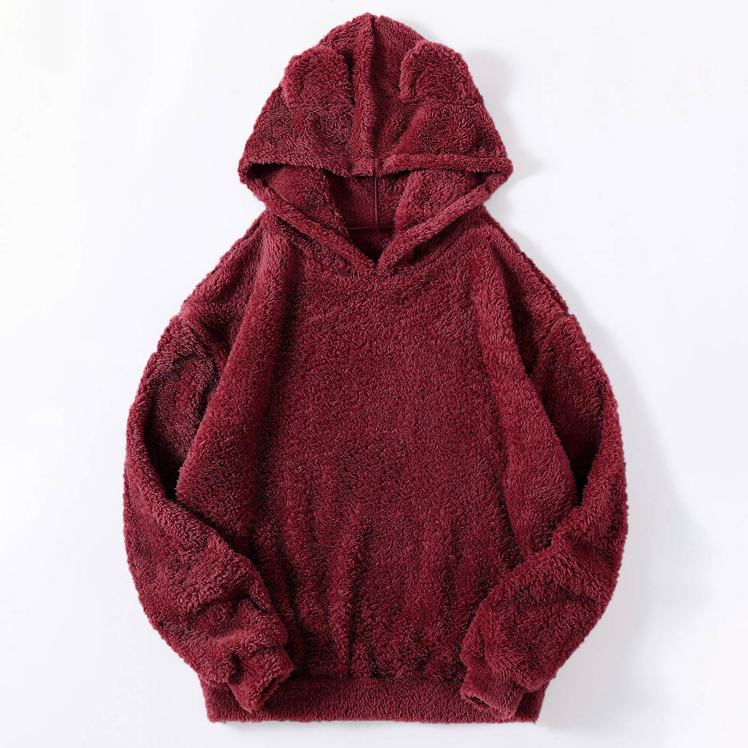Damen nan kuscheliger Teddy-Hoodie mit Ohren, elastischem Bund und extra weichem Plüsch Shop Nory