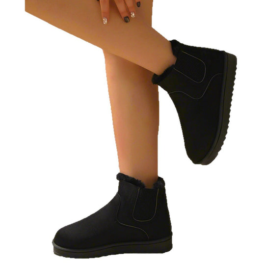 Damen Gefütterte Chelsea-Winterbooties mit elastischem Einsatz und Teddyfellfutter Shop Nory