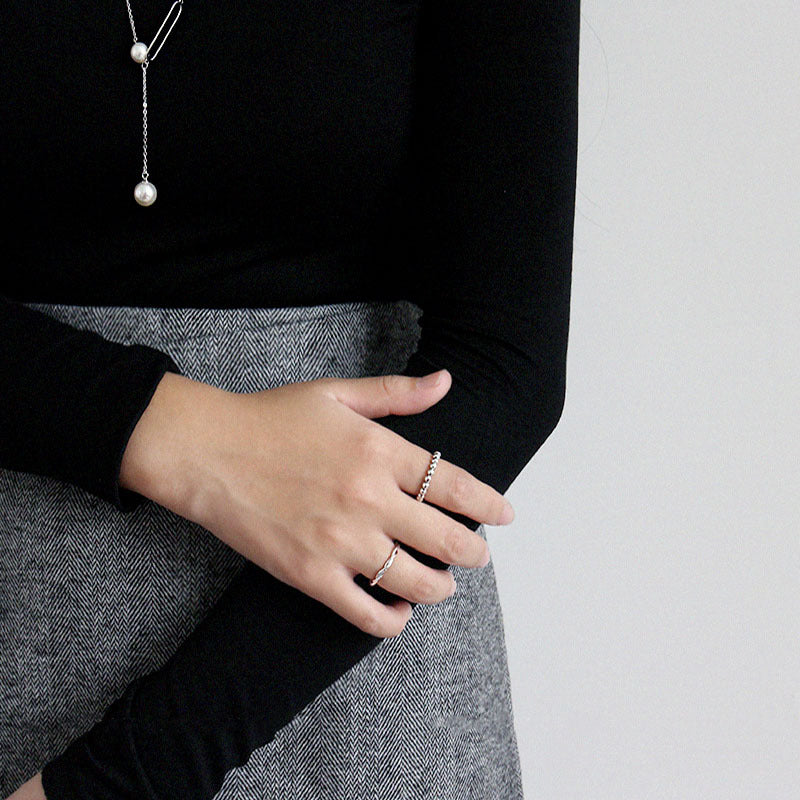 Damen Edelstahl Ring mit Kugelverzierung Shop Nory