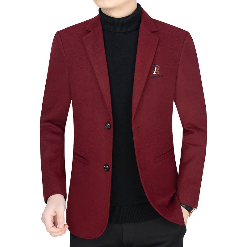 Herren Slim-Fit Wollmix-Sakko mit Revers und Brustlogo Shop Nory
