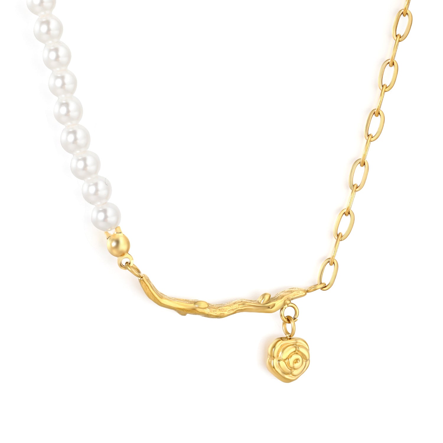 Damen Halskette mit luxuriösen Perlen und goldbeschichtetem Anhänger Shop Nory