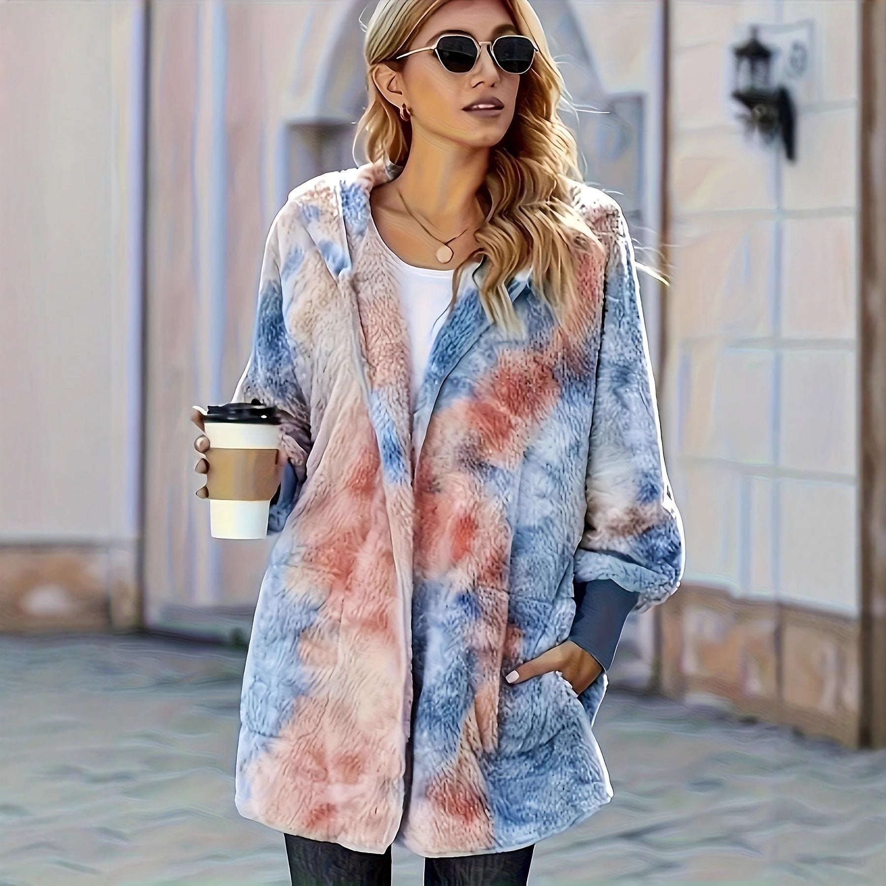 Damen Kapuzenjacke aus kuscheligem Teddyfell