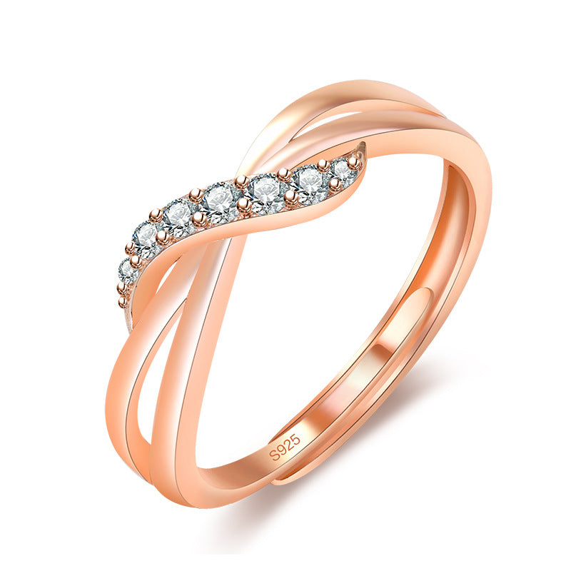 Damenring mit verspieltem Zirkonia-Besatz und elegantem Wellen-Design Shop Nory