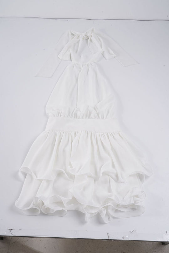 Damen luftiges Wickelkleid mit voluminösem Rock
