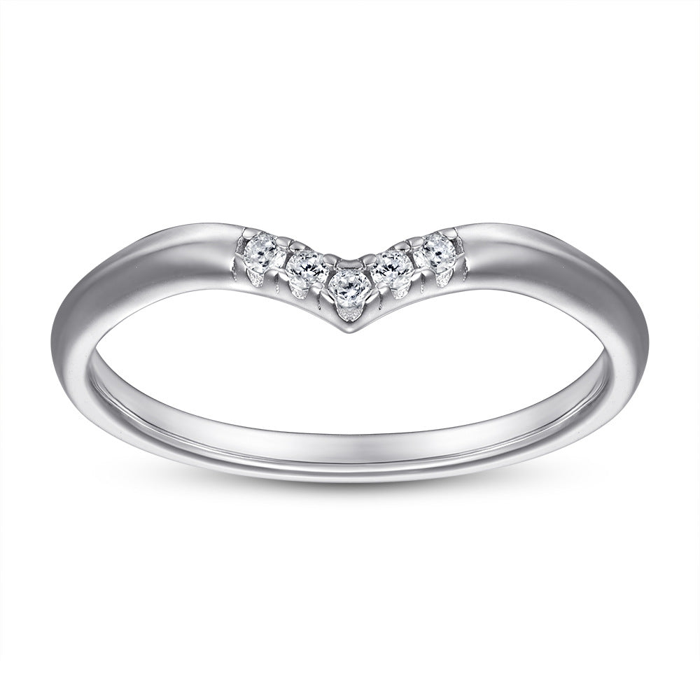 Damen Verlobungsring Set mit elegantem Wellen-Design und funkelnden Zirkonia Shop Nory