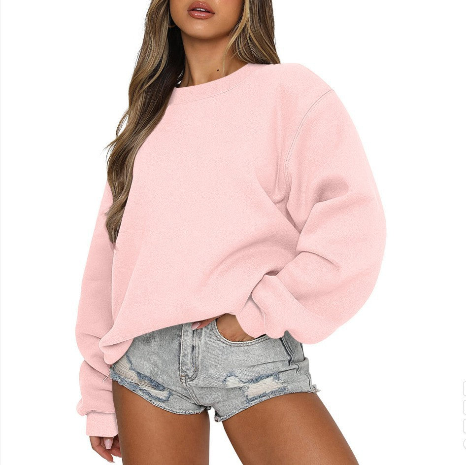 Damen nan oversized Rundhals-Sweatshirt aus Baumwollmix mit überschnittener Schulter, angerauter Innenseite und elastischen Bündchen Shop Nory