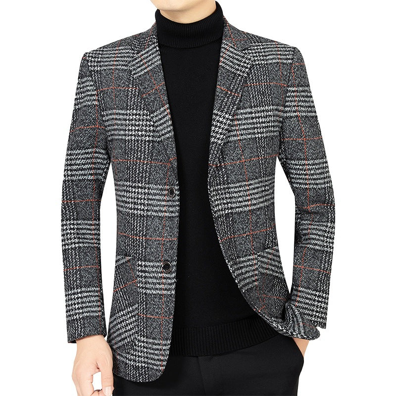 Herren Glencheck-Sakko Slim Fit aus Wollmischung mit dezentem Overcheck Shop Nory