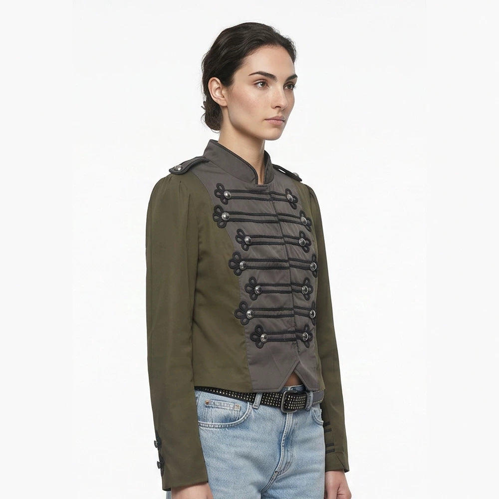 Damen Kurz geschnittener militärinspirierter Blouson mit Zierkordeln Shop Nory