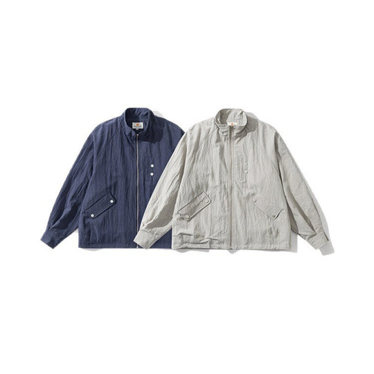 Herren Leichte Windjacke mit Stehkragen, Raglanärmeln und Druckknopf-Taschen Shop Nory