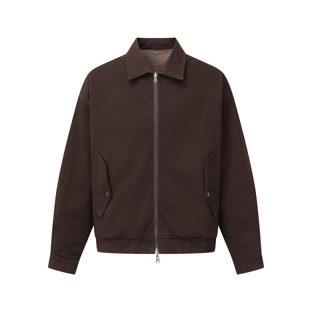 Herren Boxy-Canvas-Blousonjacke mit Reißverschluss, Pattentaschen und elastischem Saum Shop Nory