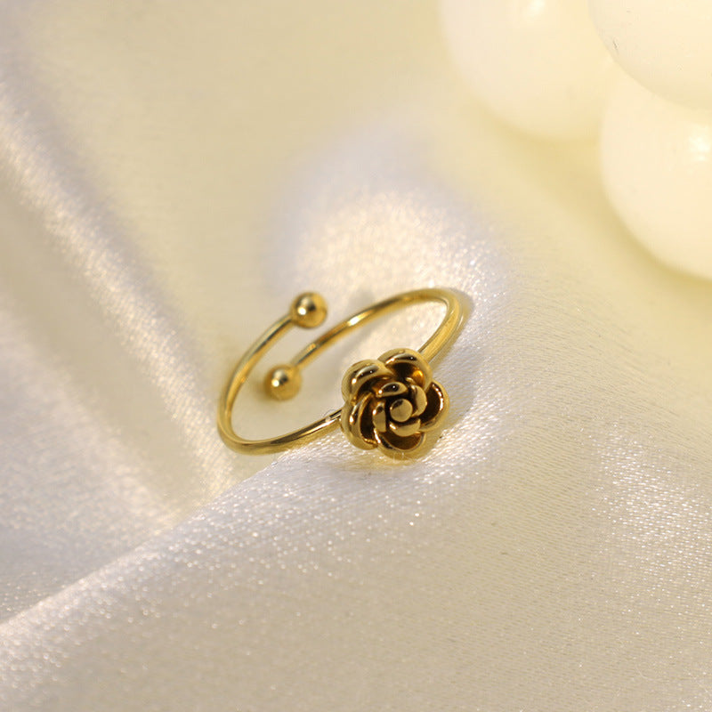 Damen Offener Ring mit floralen Akzenten Shop Nory