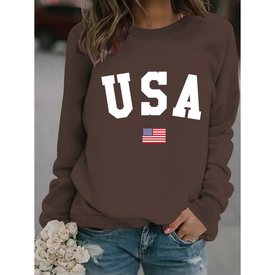 Damen Sweatshirt mit modernem USA-Statement und gemütlicher Passform