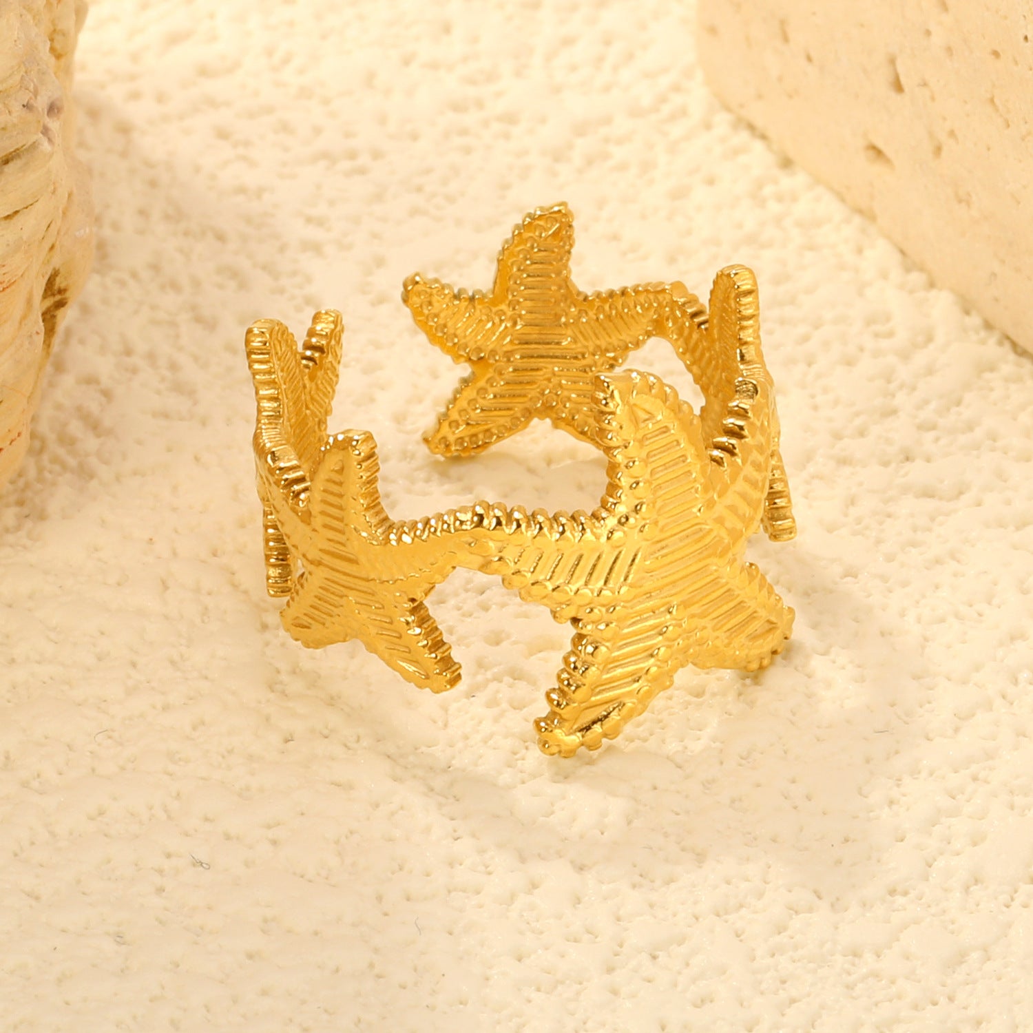 Damen Ring mit maritimem Seestern-Design und verstellbarem Verschluss Shop Nory