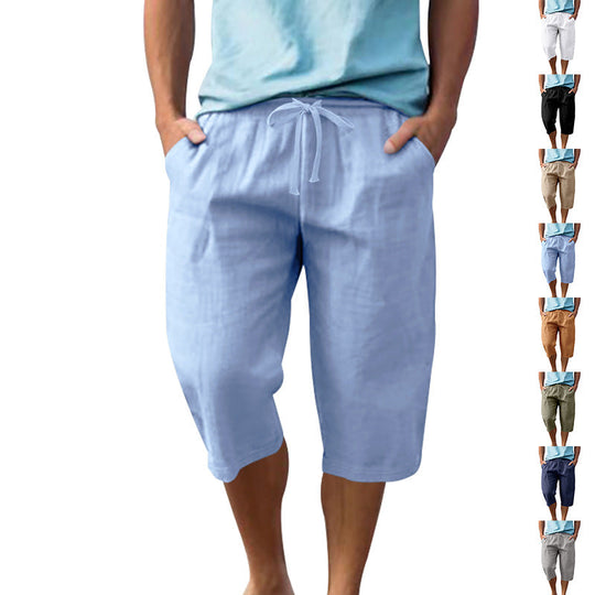 Herren leichte Freizeithose mit elastischem Bund und praktischen Taschen