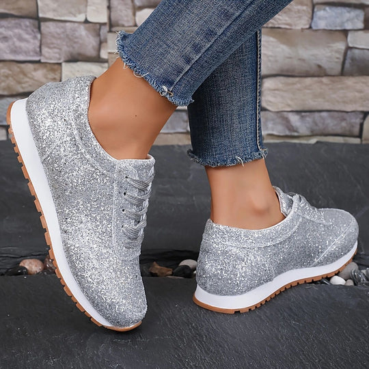 Damen Glitzernde Freizeitschuhe mit rutschfester Sohle und gepolstertem Fußbett