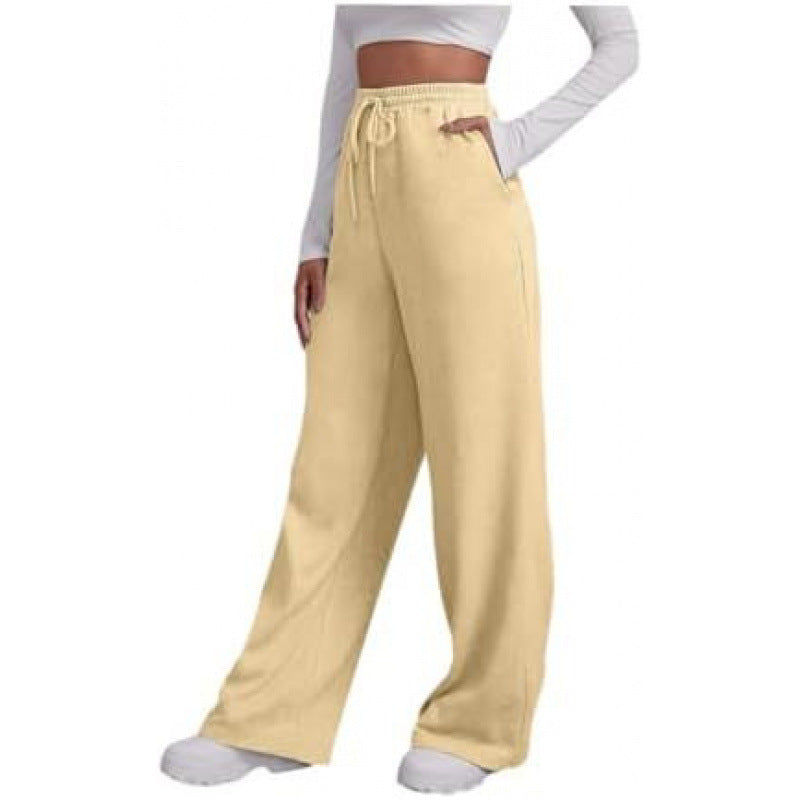 Damen nan fließende High-Waist Palazzo-Loungehose aus leichtem Jersey mit Elastikbund und praktischen Eingrifftaschen Shop Nory