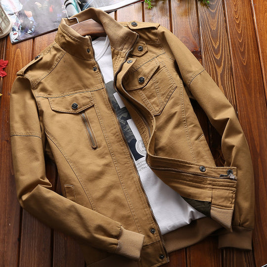 Herren Modische Utility-Jacke mit hohen Reißverschlusstaschen Shop Nory