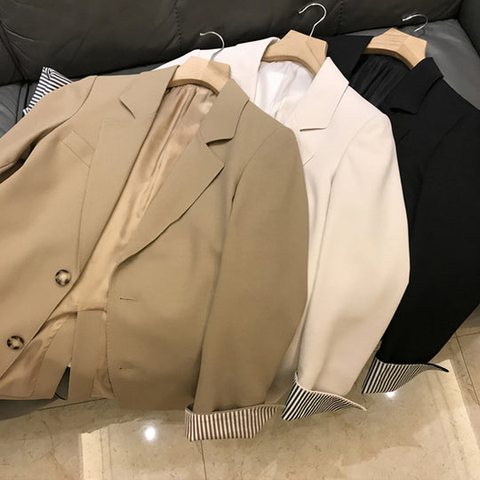 Damen Eleganter Blazer mit kontrastierenden Ärmelaufschlägen Shop Nory