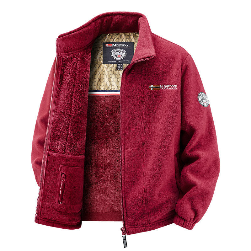 Damen Thermo-Fleecejacke mit wärmendem Teddyfutter, Stehkragen und Reißverschlusstaschen Shop Nory