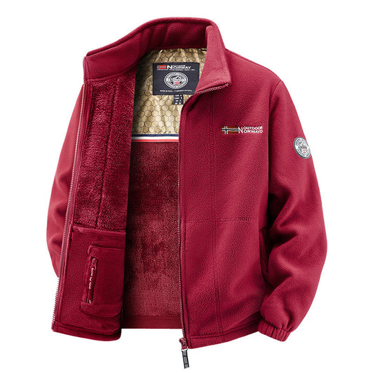 Damen Thermo-Fleecejacke mit wärmendem Teddyfutter, Stehkragen und Reißverschlusstaschen Shop Nory